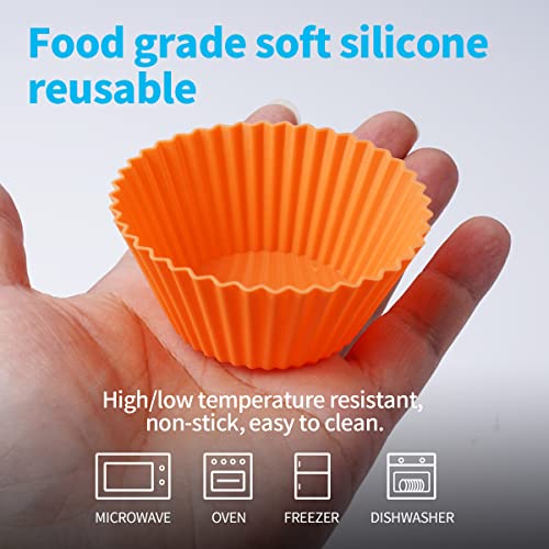 Doiaz Silicone Bento Lunch Box Dividers 3 Shapes of Standard Round & Square & Rectangle - Reusable Silicone Cupcake Liners Non-Stick Muffin Cups for Baking - Image 4