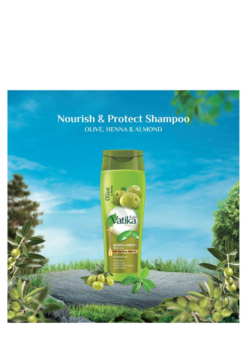 Vatika Pack Of 2 Naturals Nourish & Protect Shampoo With Olive And Henna 532ml