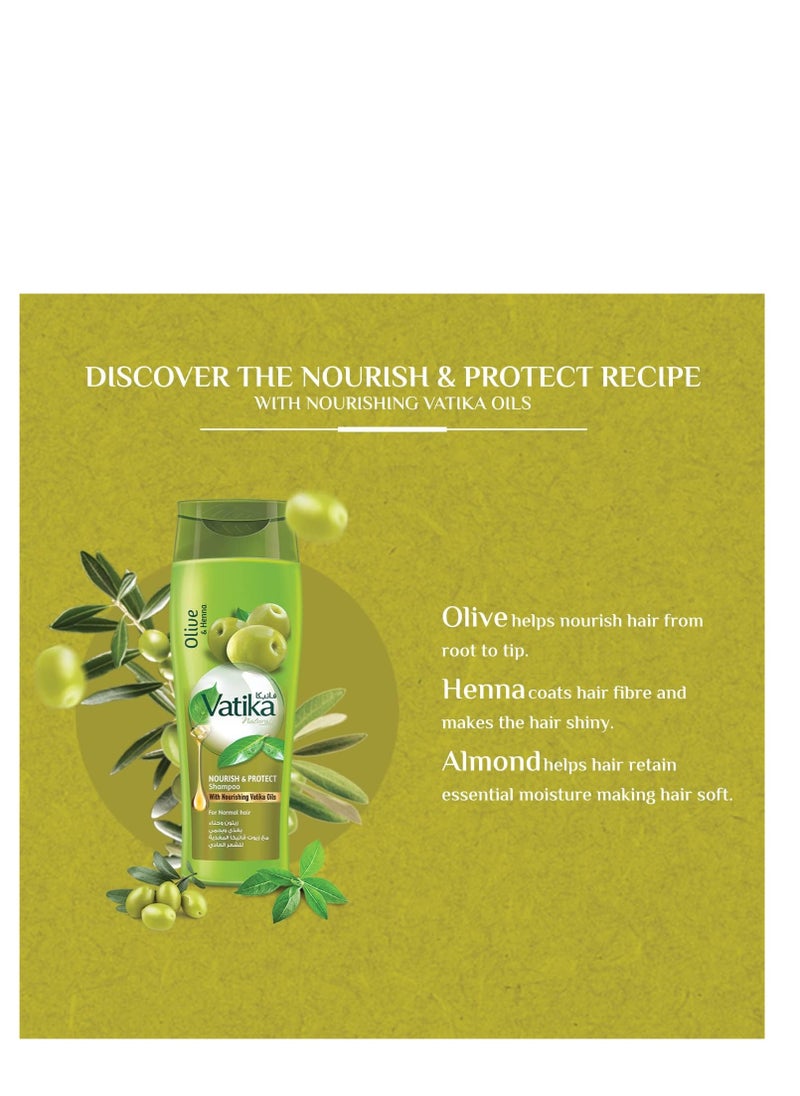 Vatika Pack Of 2 Naturals Nourish & Protect Shampoo With Olive And Henna 532ml