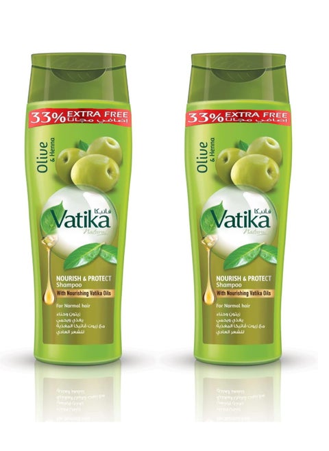 Vatika Pack Of 2 Naturals Nourish & Protect Shampoo With Olive And Henna 532ml