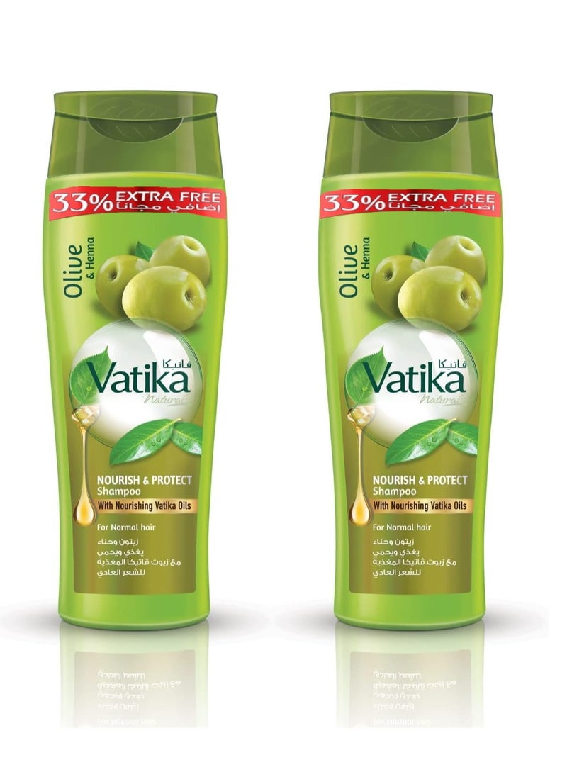 Vatika Pack Of 2 Naturals Nourish & Protect Shampoo With Olive And Henna 532ml