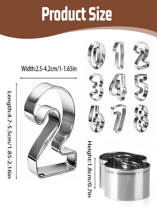 Tweruna 9 PCS Number Cookie Cutters, 2 Inch Cookie Cutter Set, Birthday 0-8 Cookies Cutters, Stainless Steel Birthday Cookies Cutter Shape for Baking - Image 2