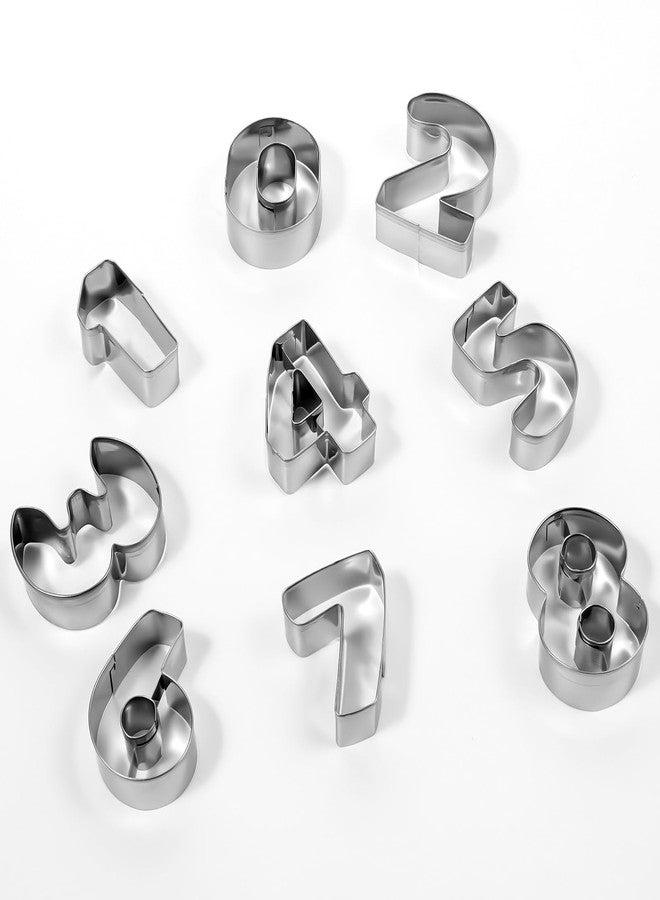 Tweruna 9 PCS Number Cookie Cutters, 2 Inch Cookie Cutter Set, Birthday 0-8 Cookies Cutters, Stainless Steel Birthday Cookies Cutter Shape for Baking - Image 3