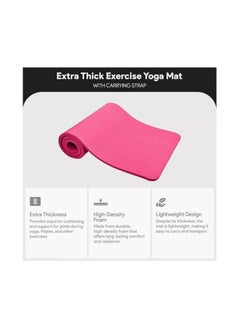 Generic Premium Yoga Mat Extra Thick 15mm - High Density Non-Slip Exercise Mat for Yoga, Pilates, Home & Gym Workouts  - Image 2