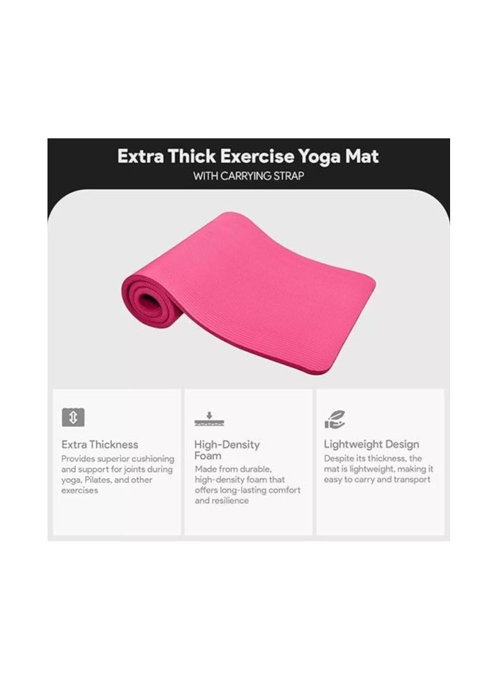 Generic Premium Yoga Mat Extra Thick 15mm - High Density Non-Slip Exercise Mat for Yoga, Pilates, Home & Gym Workouts  - Image 2
