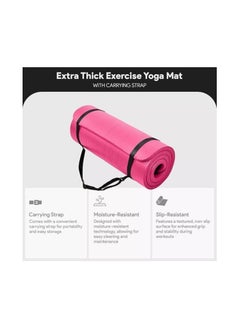 Generic Premium Yoga Mat Extra Thick 15mm - High Density Non-Slip Exercise Mat for Yoga, Pilates, Home & Gym Workouts  - Image 4