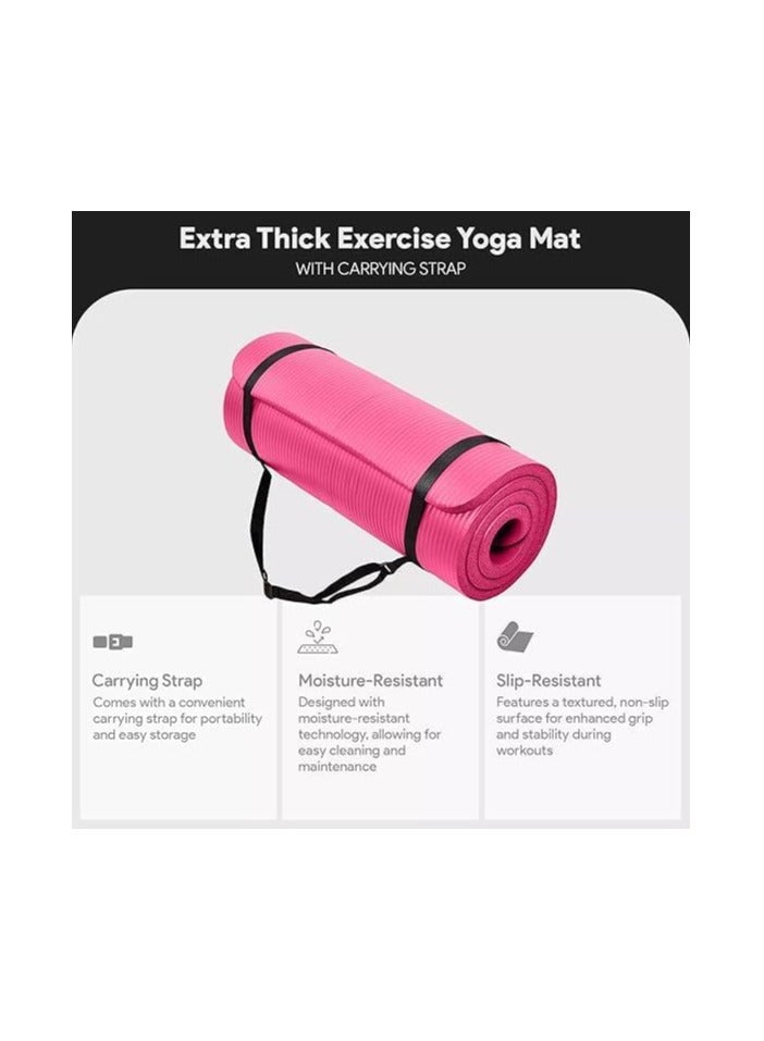 Generic Premium Yoga Mat Extra Thick 15mm - High Density Non-Slip Exercise Mat for Yoga, Pilates, Home & Gym Workouts  - Image 4