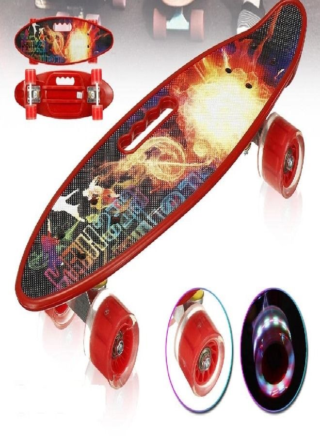 لوح تزلج بلاستيك مقاس 24 بوصة (احمر) اسكيب بورد - Image 1