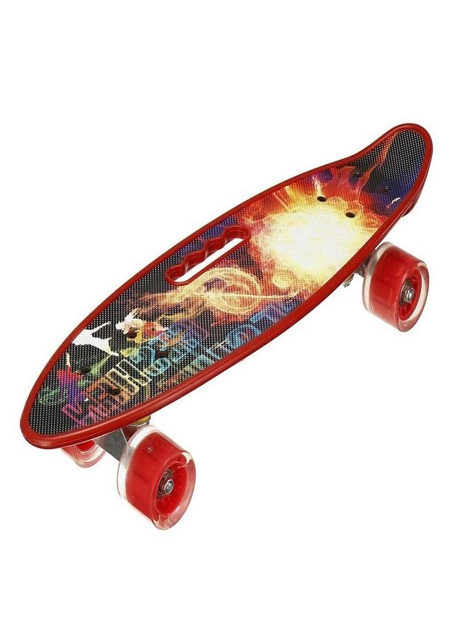 لوح تزلج بلاستيك مقاس 24 بوصة (احمر) اسكيب بورد - Image 3