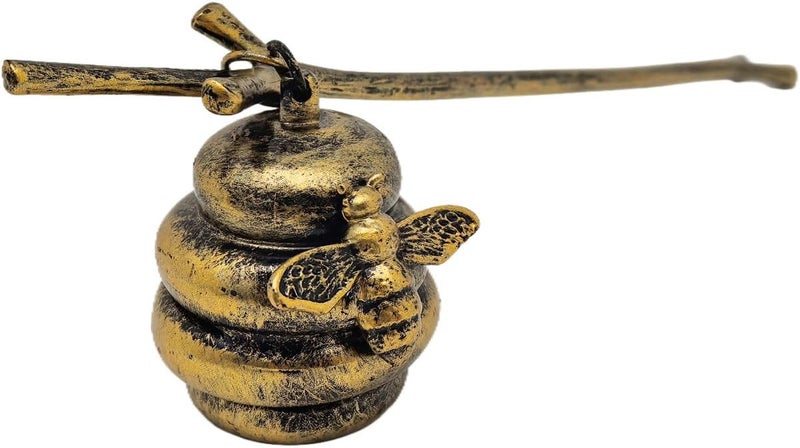 AIM & GGKK Vintage Bronze Beehive Candle Snuffer Extinguisher - Long Handle for Safe Flame Out, Decorative Candle Accessory with Bee Design - Image 4