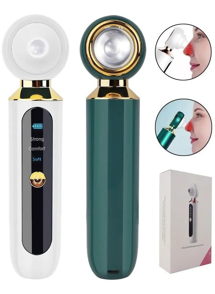 TEKNOWORTH Electric Facial Pore Vacuum Cleaner – Rechargeable Facial Cleaner & Blackhead Remover Suction Tool for Deep Skin Pore Cleansing – Face Blackheads Remover Device – USB Charging Nose & Face Beauty Cleaner – Green - Image 2