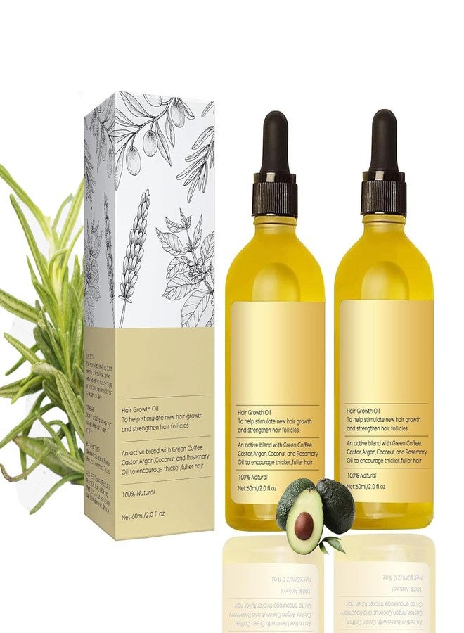 Veganic Natural Hair Growth Oil - Rosemary for Dry Damaged & Thin Hair, 2Fl Oz, 2PCS - Image 1