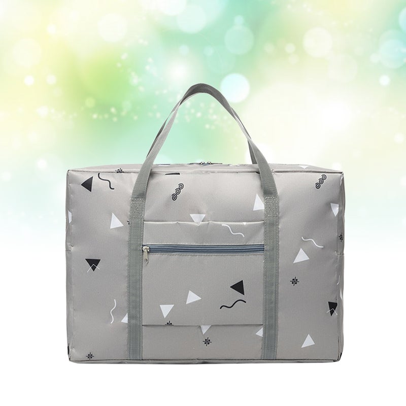 2 pcs Large Capacity Foldable Travelling Bag Portable Clothes Bag Hand Bag Luggage for Travel (Grey) - Image 4