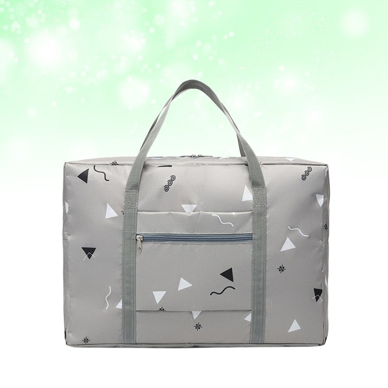 2 pcs Large Capacity Foldable Travelling Bag Portable Clothes Bag Hand Bag Luggage for Travel (Grey) - Image 2