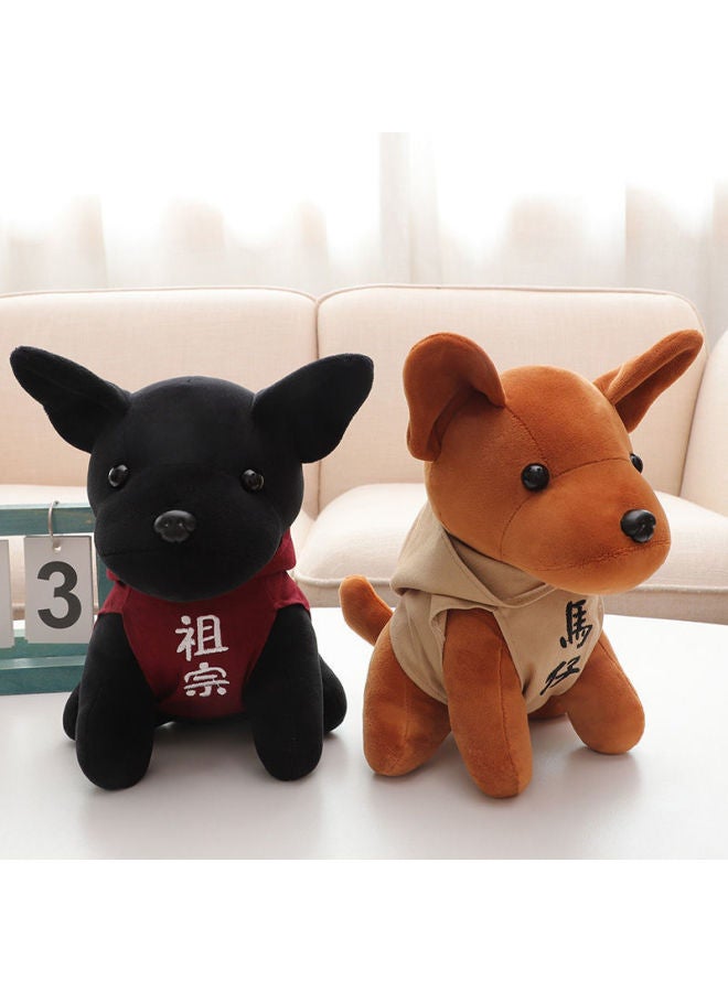 XZ Cute Dog Simulation Doll With Hat Plush Toy Bulldog Doll Small Size Doll Children's Birthday Gift-Color:Trendy Dog Series-big Boss Style-Height:25cm +white Tote Bag + String Lights - Image 5