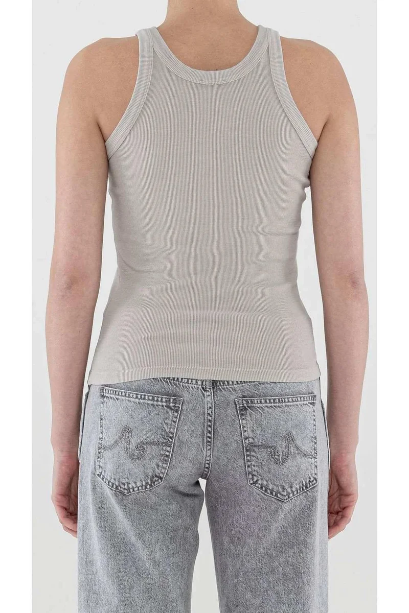 Ag Jeans Ribbed Knit Neutral Luxury Tank Top