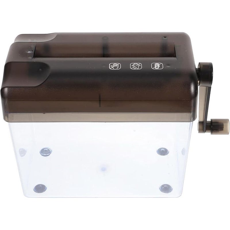 Gray Manual Paper Shredder Small Desktop Hand Crank Shredder for Home Office File Protection Easy to Clean Portable - Image 1