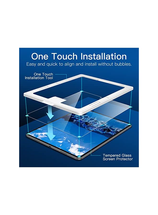 Jetech One Touch Screen Protector for iPad Pro 12.9-Inch (2022/2021/2020/2018 Model, 6th/5th/4th/3rd Generation), Tempered Glass Film with Auto-Alignment Frame, HD Clear - Image 2