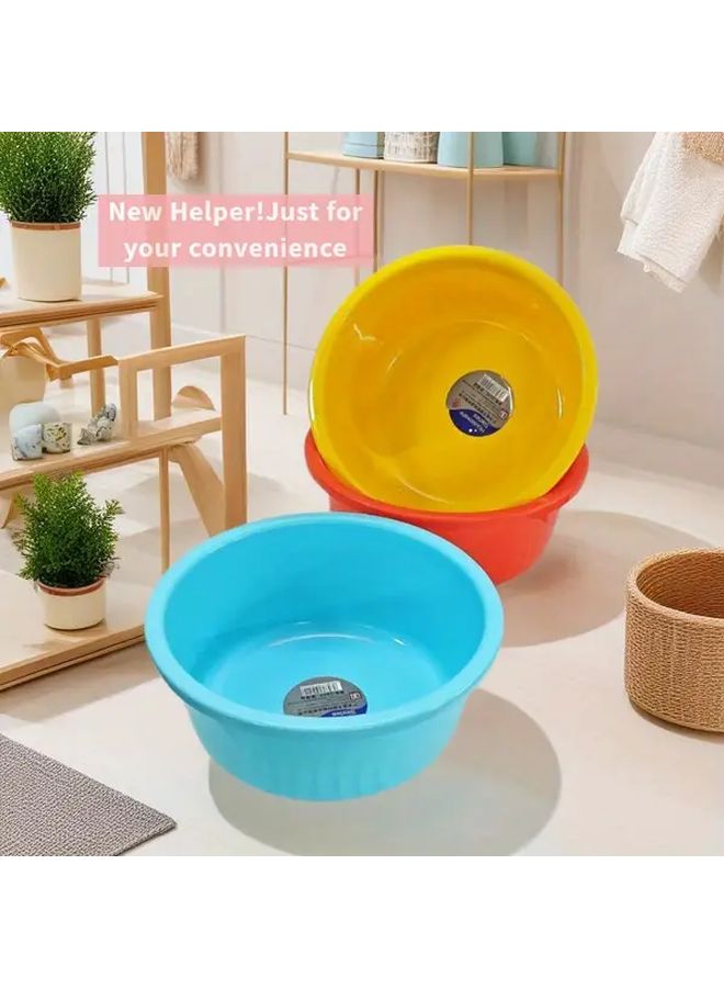 Stackable Lake Blue Plastic Basin For Face And Foot Washing Space Saving For Home Dorm Kitchen Bathroom - Image 1