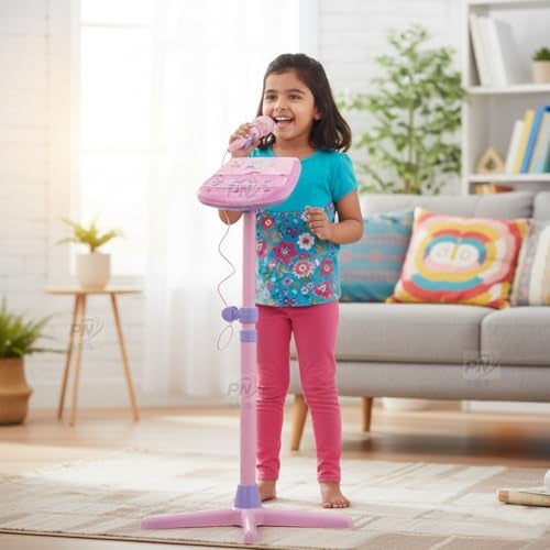 PN AVAN Musical Toy Karaoke Machine Set for Kids Adults, Mini Portable Blue-Tooth Karaoke Speaker with Wireless Microphone and Dynamic Lights Birthday Gift Home (Full Karaoke Set with Stand) - Image 3