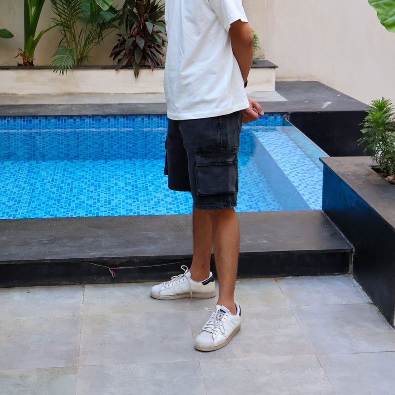 Pavo Dark Grey Men Denim Shorts - Image 3