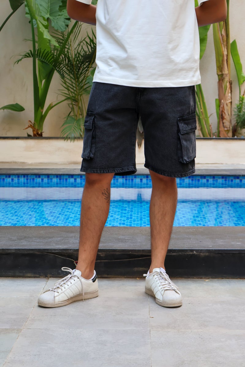 Pavo Dark Grey Men Denim Shorts - Image 1