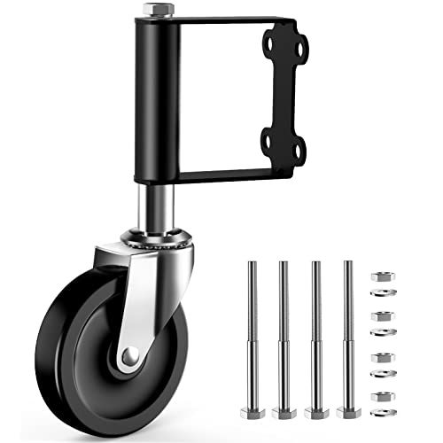Ronlap Gate Wheels for Wooden Gate, Gate Caster Wheel Spring Loaded for Metal Tube Swing Gate Fence Gate Wheel for Gates Heavy Duty Outdoor Farm Vinyl Gate Rollers, 220 Lbs, Upgraded 4 Inches, Black - Image 1