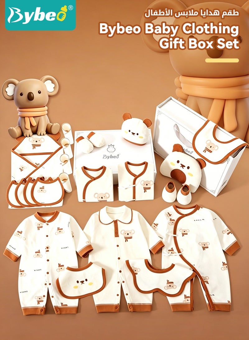 Bybeo 26PCS Newborn Baby Gifts Set, Newborn Layette Gift Set, Baby Clothes Accessories Set for Boys and Girls, Premium Cotton, Perfect Gift Box for Spring Summer Autumn Winter Four Seasons - Image 2