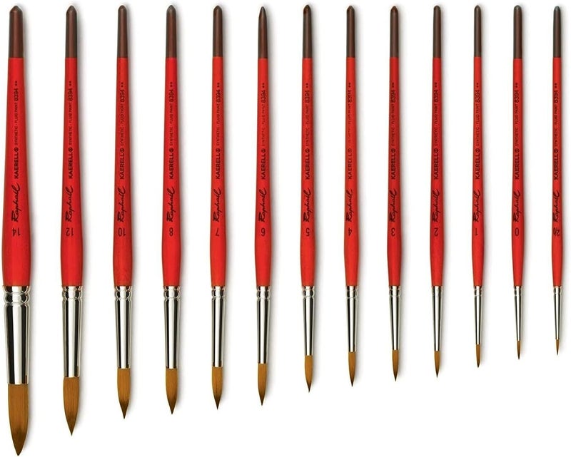 Raphael Kaerell Long Handle Oil & Acrylic Brush, Round, 12, Natural - Image 2