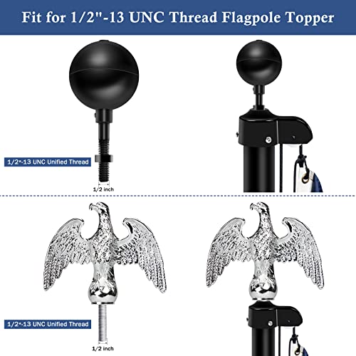 NQ Flag Pole Truck with Nylon Pulley for 1.6" to 2" Diameter USA Flag Poles,Heavy Duty Flag Pole Halyard Truck,Aluminum Alloy Flag Pole Truck (2", Black) … - Image 5