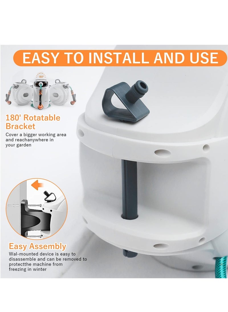 Retractable Hose Reel, Wall Mounted Hose Reel, Garden Hose Spray Gun, 8 in 1 Nozzle Wall Mounted Hose Reel for Garden, Retractable, Auto Lock and Auto Rewind, Outdoor Watering (10M)