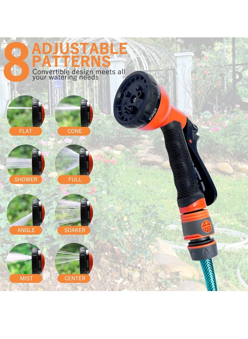 Retractable Hose Reel, Wall Mounted Hose Reel, Garden Hose Spray Gun, 8 in 1 Nozzle Wall Mounted Hose Reel for Garden, Retractable, Auto Lock and Auto Rewind, Outdoor Watering (10M)