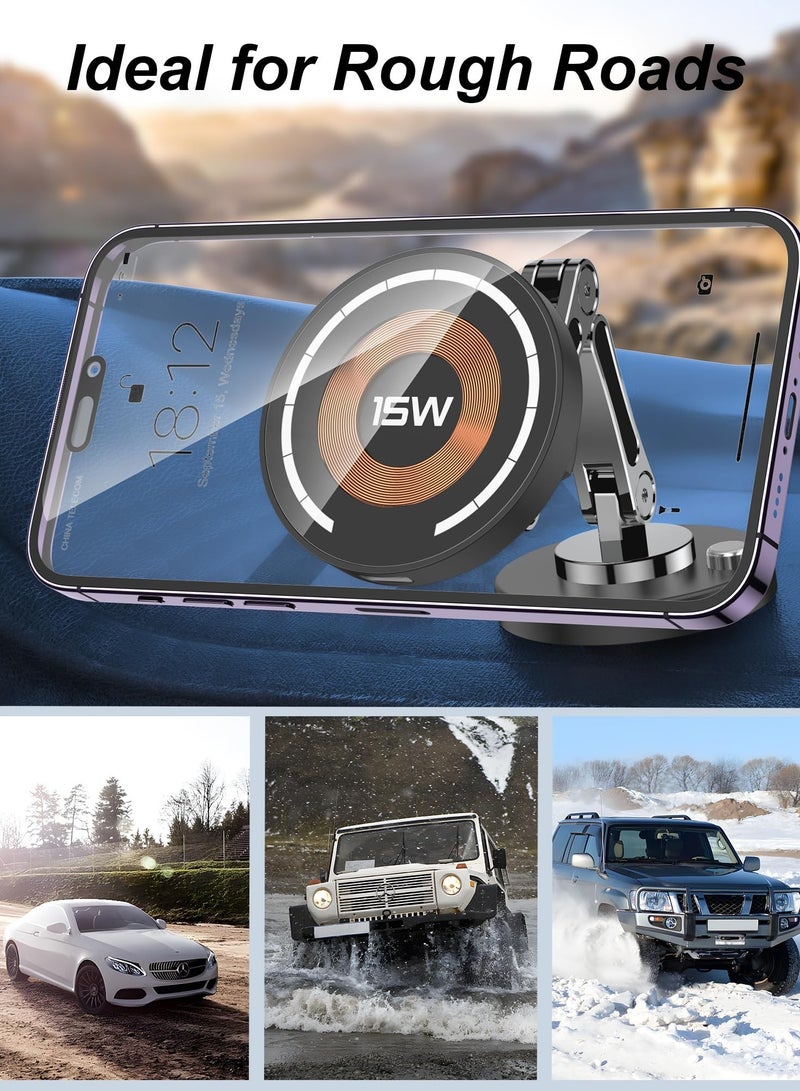 كابتن تيك MagSafe Car Mount Charger 360° Adjustable Magnetic Wireless Charger Air Vent Phone Holder Compatible with iPhone 15 14 13 12 Series - Image 5
