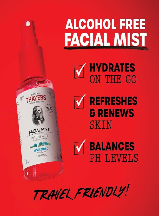 Thayers Alcohol-Free Witch Hazel Facial Mist Toner with Aloe Vera, Unscented, Soothing and Hydrating, for All Skin Types, Trial Size, 3 oz - Image 2