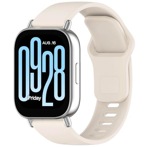 Tobfit Solicone Strap Compatible with Redmi Watch 5 Active, Sport Waterproof Replacement Strap for Redmi Watch 5 Lite/Active band,Ivory - Image 1