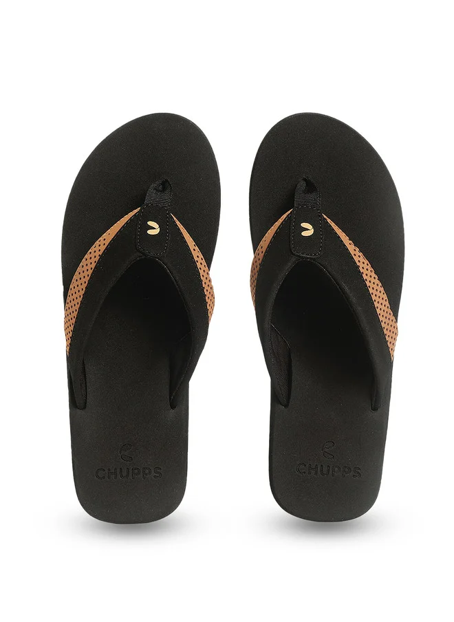 تشيبس Black And Tan Thong Flip-Flops For Men
