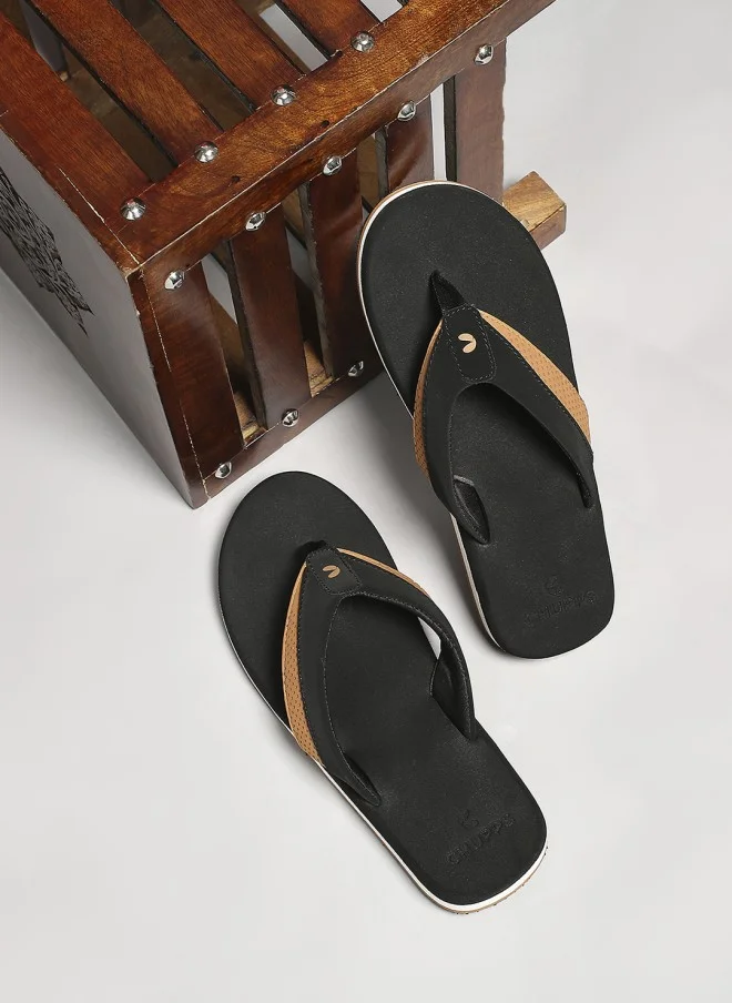 تشيبس Black And Tan Thong Flip-Flops For Men