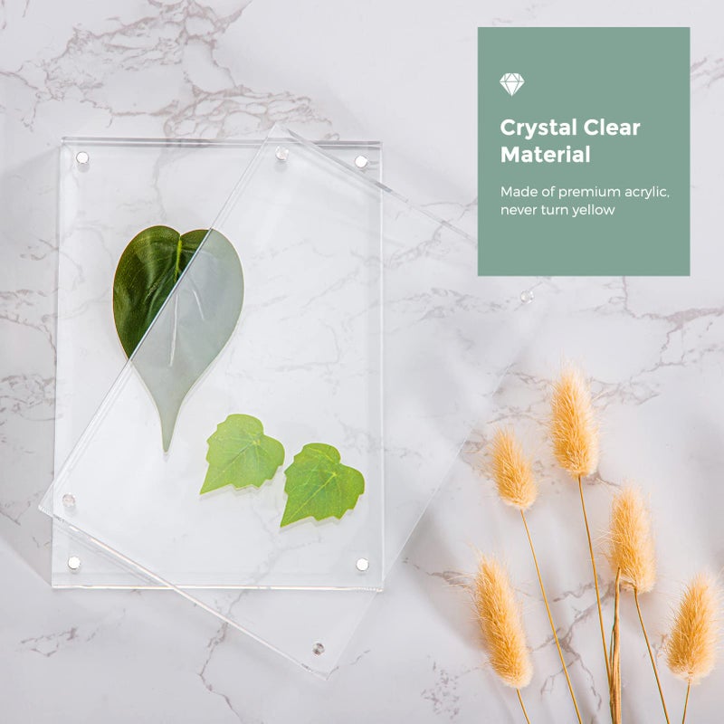 Syntrific Syntrific 5x7 Acrylic Photo Frame 5Pack Premium Acrylic Photo Frame Magnetic Picture Frames Clear - Image 5
