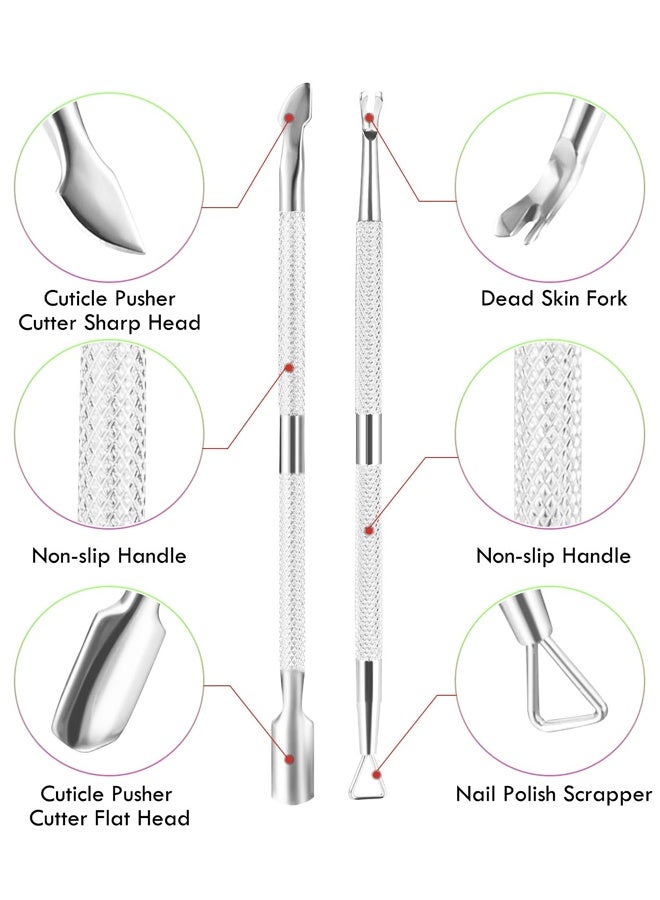 Cuticle Trimmer Cuticle Remover with Cuticle Pusher,Professional Stainless Steel Durable Pedicure Manicure Tools Cutter Nipper Scissor Clipper for Fingernails and Toenails Dead Skin - Image 4