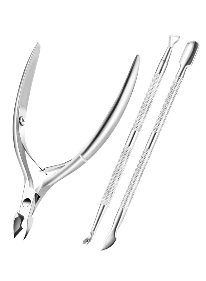Cuticle Trimmer Cuticle Remover with Cuticle Pusher,Professional Stainless Steel Durable Pedicure Manicure Tools Cutter Nipper Scissor Clipper for Fingernails and Toenails Dead Skin - Image 1