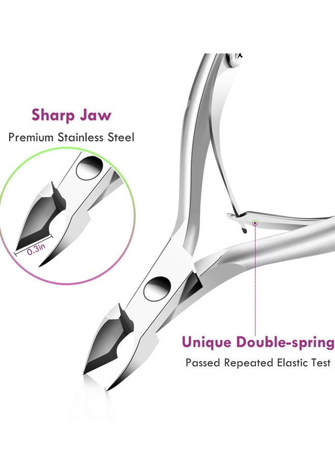 Cuticle Trimmer Cuticle Remover with Cuticle Pusher,Professional Stainless Steel Durable Pedicure Manicure Tools Cutter Nipper Scissor Clipper for Fingernails and Toenails Dead Skin - Image 3