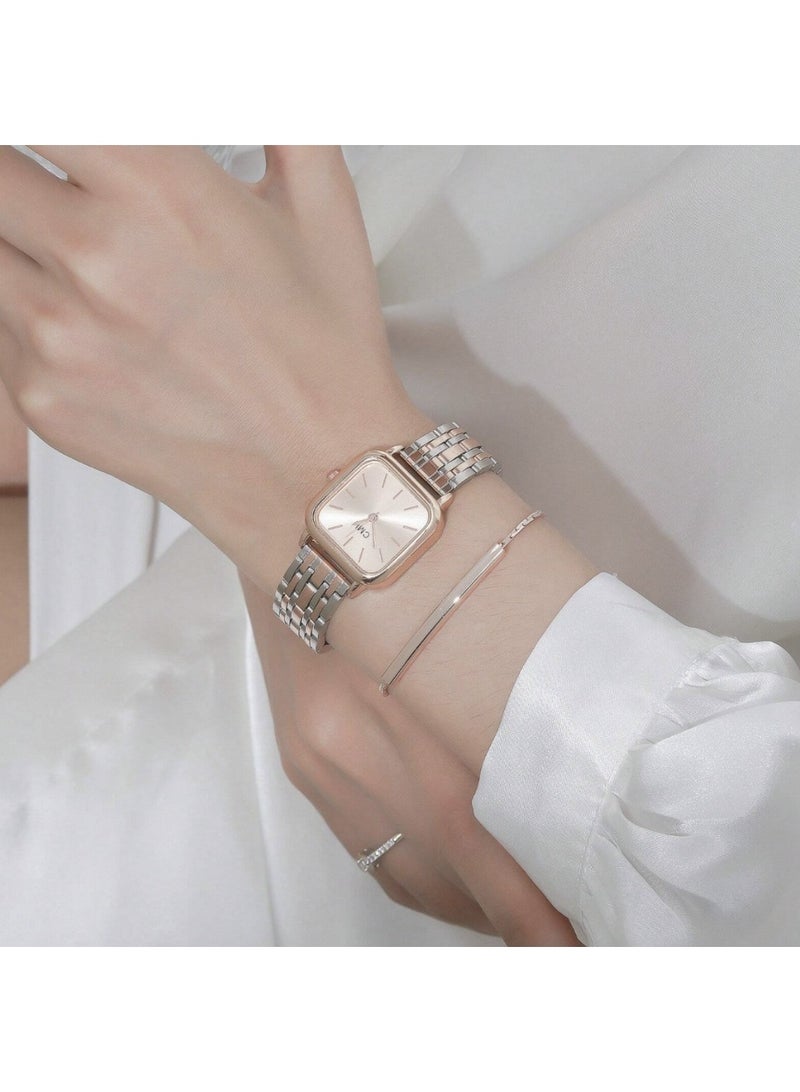 2-Piece Women’s Quartz Watch Set With Minimal Stainless Steel Design - Image 2