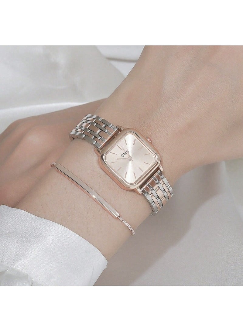 2-Piece Women’s Quartz Watch Set With Minimal Stainless Steel Design - Image 1