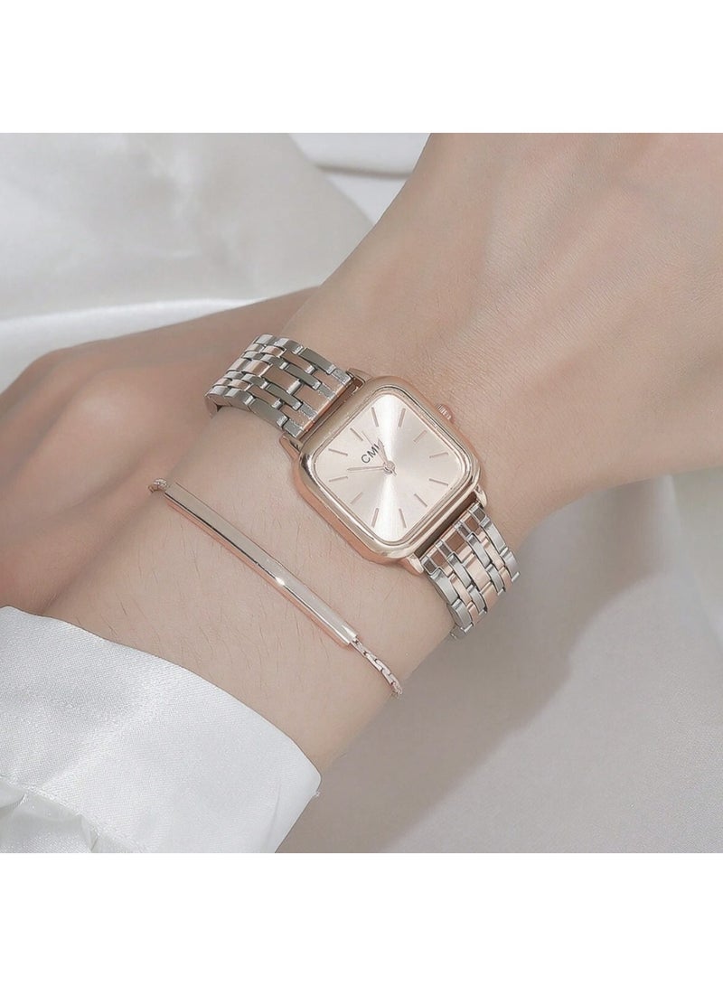 2-Piece Women’s Quartz Watch Set With Minimal Stainless Steel Design - Image 4