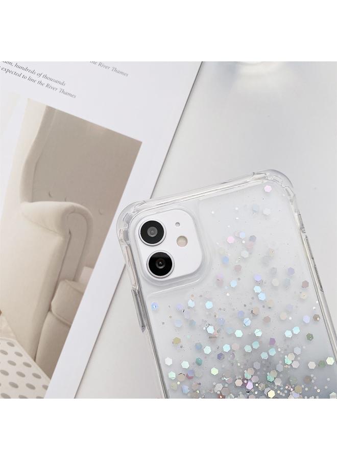 erorex Case For iPhone 12 Pro Max Gradient Glitter Powder Epoxy TPU Thickened Acrylic Shockproof Case with Round Neck Lanyard - Image 3