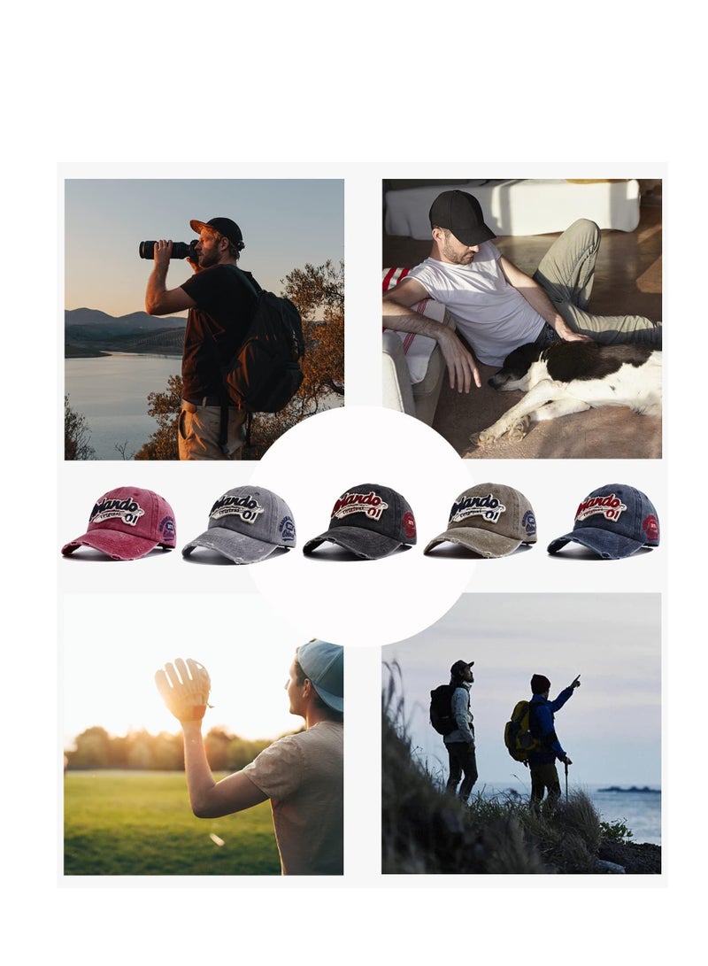 SYOSI Baseball Cap, Vintage Baseball Trucker Hat, Cotton Embroidered Cap, Unisex Outdoor Adjustable Sports Cap(Grey) - Image 4