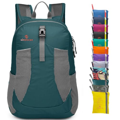 sinotron 22L Lightweight Packable Hiking Backpack, Small Hiking Backpack Day Pack for Women Men Travel Camping Vacation, Dark Green - Image 1