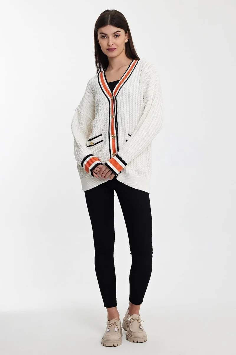 Alexander Gardi Striped Collar Knitted Cardigan (A92021-S)
