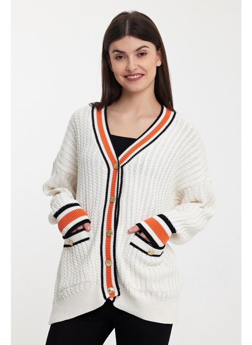 Alexander Gardi Striped Collar Knitted Cardigan (A92021-S)  - Image 2