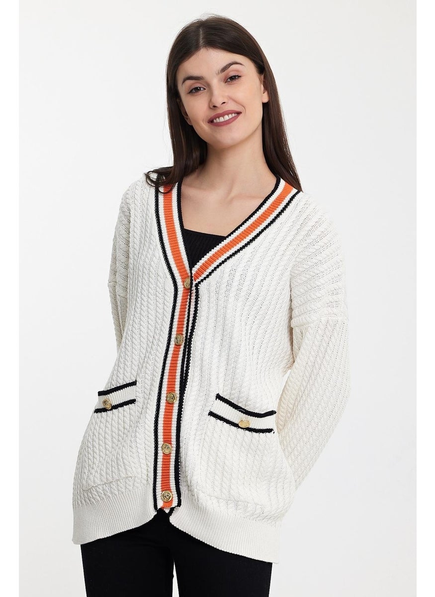 Alexander Gardi Striped Collar Knitted Cardigan (A92021-S)  - Image 1